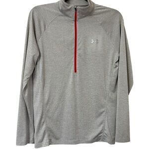 Under Armour 1/2 Zip Light Tan Red Zipper (INV 0009)